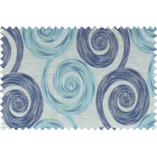 Blue beige grey color orbit pattern polycotton main curtain designs   113357