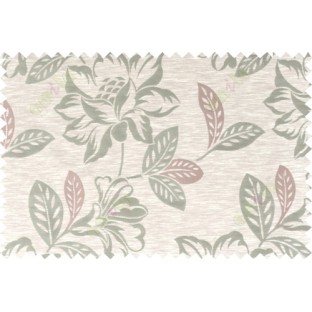 Pink beige grey color beautiful floral design polycotton main curtain designs   113359