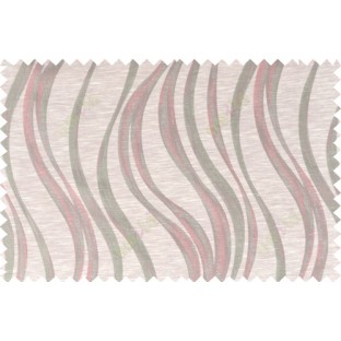 Pink beige grey color vertical trendy lines polycotton main curtain designs   113360