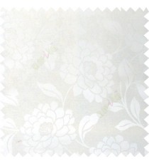 White color combination beautiful big size flower pattern with long stem having fresh leaf design polycotton main curtain