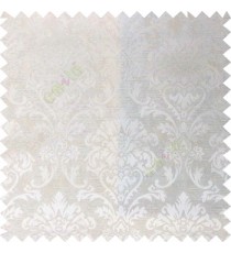 White color combination traditional design big damask pattern smooth and shiny finished designs textured background polycotton main curtain