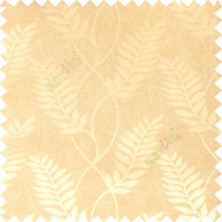 Light brown color combination traditional floral long leaf pattern with texture background vertical flowing designs polycotton main curtain