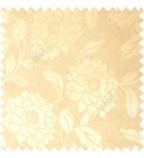 Light brown color combination beautiful big size flower pattern with long stem having fresh leaf design polycotton main curtain