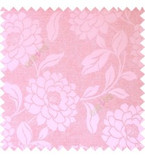 Pink color combination beautiful big size flower pattern with long stem having fresh leaf design polycotton main curtain