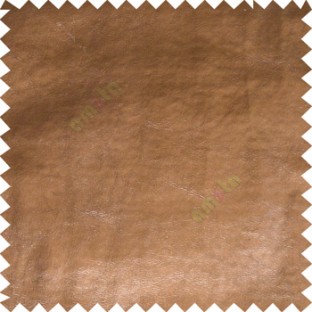 Copper brown color solid plain designless texture finished crushed surface background leatherette sofa fabric