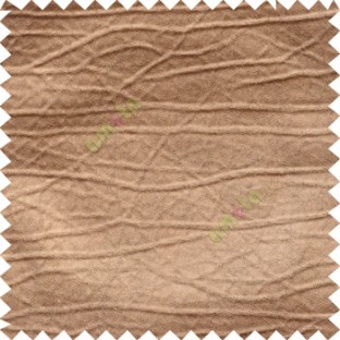 Copper gold color solid texture finished horizontal carved lines texture gradients leatherette sofa fabric
