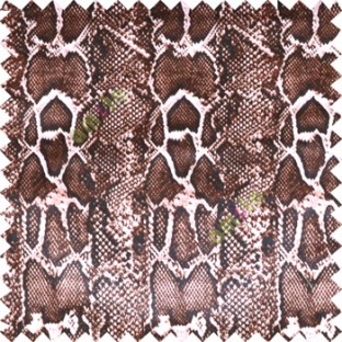 Dark chocolate brown cream black color texture finished snake skin geometric shapes small dots velvet sofa fabric