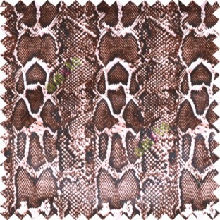 Dark chocolate brown cream black color texture finished snake skin geometric shapes small dots velvet sofa fabric