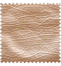 Golden brown color solid texture finished horizontal carved lines texture gradients leatherette sofa fabric