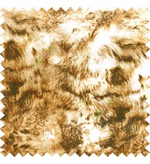 Brown cream gold black color texture finished bear skin animal fur prints sofa fabric