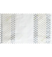 Pure white beige silver colour sequin vertical polka dot stripes poly sheer curtains design 