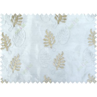 White brown silver color vertical floral stripes design poly sheer curtains design 