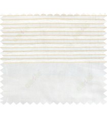 Beige white beige color horizontal stripes poly main curtain - 103602