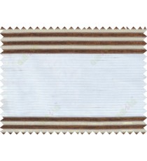 Brown white beige color horizontal stripes poly main curtain - 103606