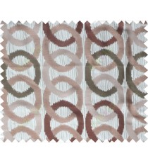 White green beige brown colour geometric circles poly main curtain designs