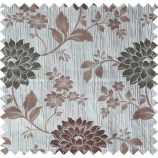 Grey brown green colour beautiful natural floral design poly main curtain designs