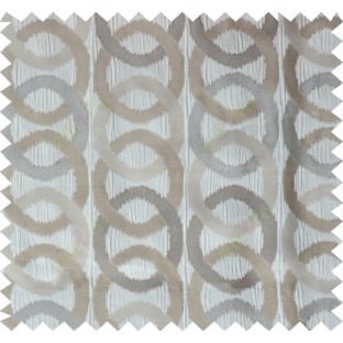 Grey brown white colour geometric circles poly main curtain designs