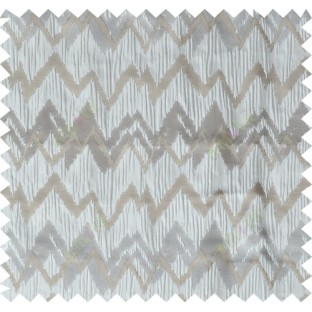 Grey brown beige color horizontal zigzag stripes poly main curtain designs