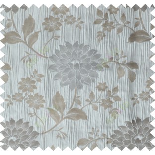 Grey brown beige colour beautiful natural floral design poly main curtain designs