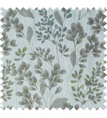 Grey green blue traditional floral design poly main curtain designs