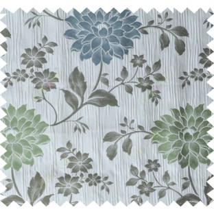 Green grey brown colour beautiful natural floral design poly main curtain designs