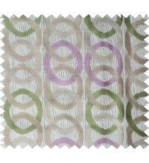Green beige brown pink colour geometric circles poly main curtain designs