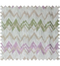 Pink brown green color horizontal zigzag stripes poly main curtain designs