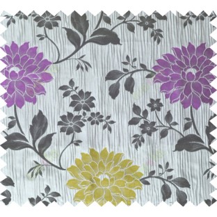 Black purple grey yellow colour beautiful natural floral design poly main curtain designs