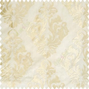 Beige cream color traditional design embroidery finished with cotton base fabric swirls floral leaves main curtain