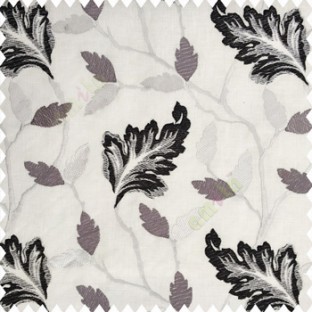 Black white cream color traditional designs embroidery floral leaves beautiful trees with cotton base fabric weaving pattern main curtain
