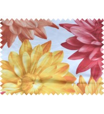 Yellow red white color beautiful digital dahlia flower print with thick fab poly main curtains design 