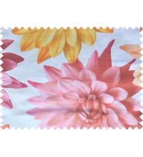 Yellow pink white color beautiful digital dahlia flower print with thick fab poly main curtains design 