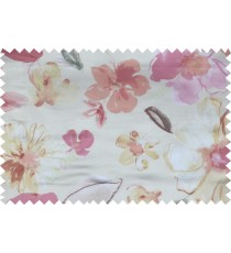 Pink brown white green colour natural floral pattern with digital print poly main curtains design 