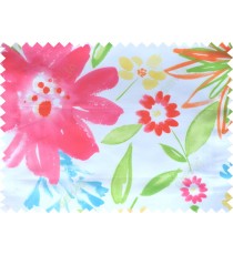Red pink white green blue color digital sunflower pattern poly main curtains design 