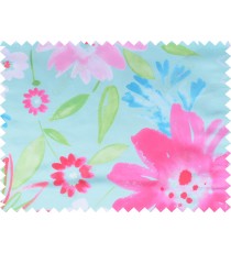 Pink blue green color digital sunflower pattern poly main curtains design 