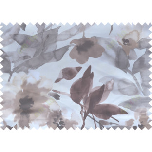 Brown white grey pink digital spring seasons flower pattern poly main curtains design 