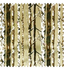 Brown black gold white color natural trees pattern branches wooden texture finished color shades polyester base fabric main curtain