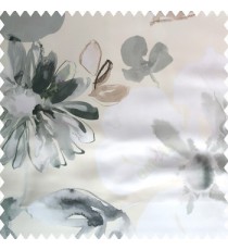 Grey white brown color beautiful big flower flying leaves petals polyester base fabric main curtain