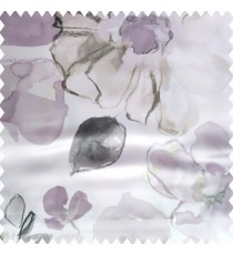 Purple grey white color beautiful big flower flying leaves petals polyester base fabric main curtain