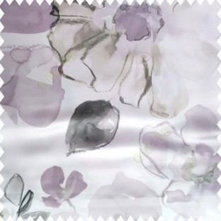 Purple grey white color beautiful big flower flying leaves petals polyester base fabric main curtain