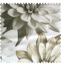 Grey white brown color big size dahlia flower beautiful finished polyester base fabric floral petals main curtain+O24204