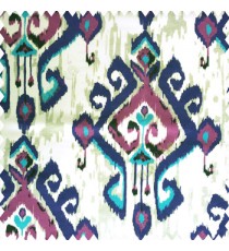 Purple grey white blue color traditional designs damask pattern ikat finished polyester base fabric main curtain
