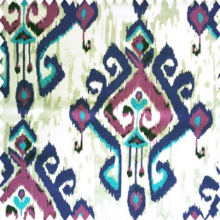 Purple grey white blue color traditional designs damask pattern ikat finished polyester base fabric main curtain