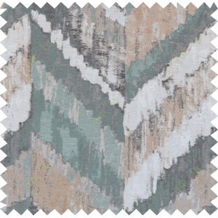 Green grey brown black colour zigzag camouflage poly main curtain designs