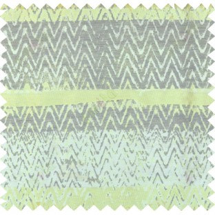 Green brown beige colour zigzag pattern with horizontal block stripes poly main curtain designs