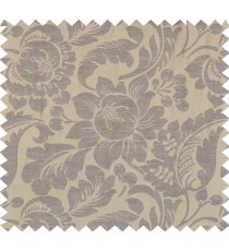 Brown colour floral self design poly main curtain designs