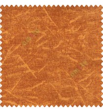 Orange color self design texture lines curved soft velvet finished poly sofa fabric
