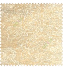 Traditional beige color big damask design floral curved finished soft velvet texture touch shiny poly sofa fabric