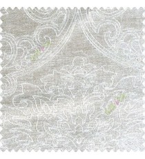 Traditional grey color big damask design floral curved finished soft velvet texture touch shiny poly sofa fabric