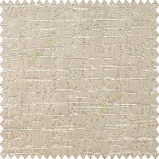 Beige color vertical and horizontal texture stripes check weaving patterns embossed designs polyester base fabric main curtain
